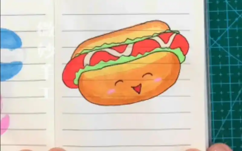 每日一画(148)简笔画热狗