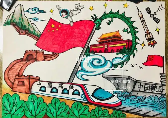 以祖国统一为主题简笔画