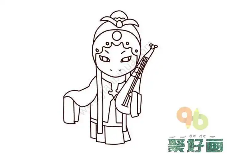 花旦图片手绘简笔画怎么画脸谱戏曲人物漫画头像戏曲简笔画图片京剧