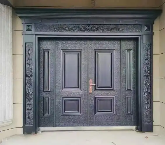铝合金大门别墅铸铝门卡门自建房对开四开子母防盗家用农村入户门