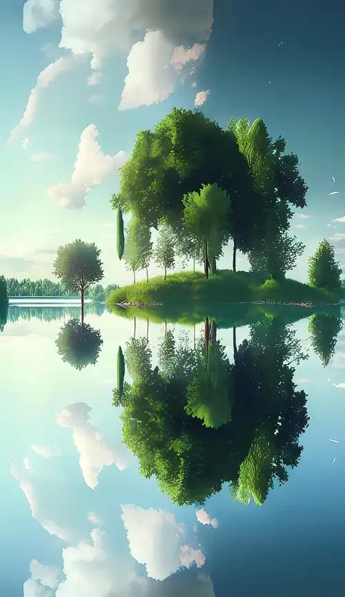 水中倒影(风景手机静态壁纸) - 风景手机壁纸下载 - 元气壁纸