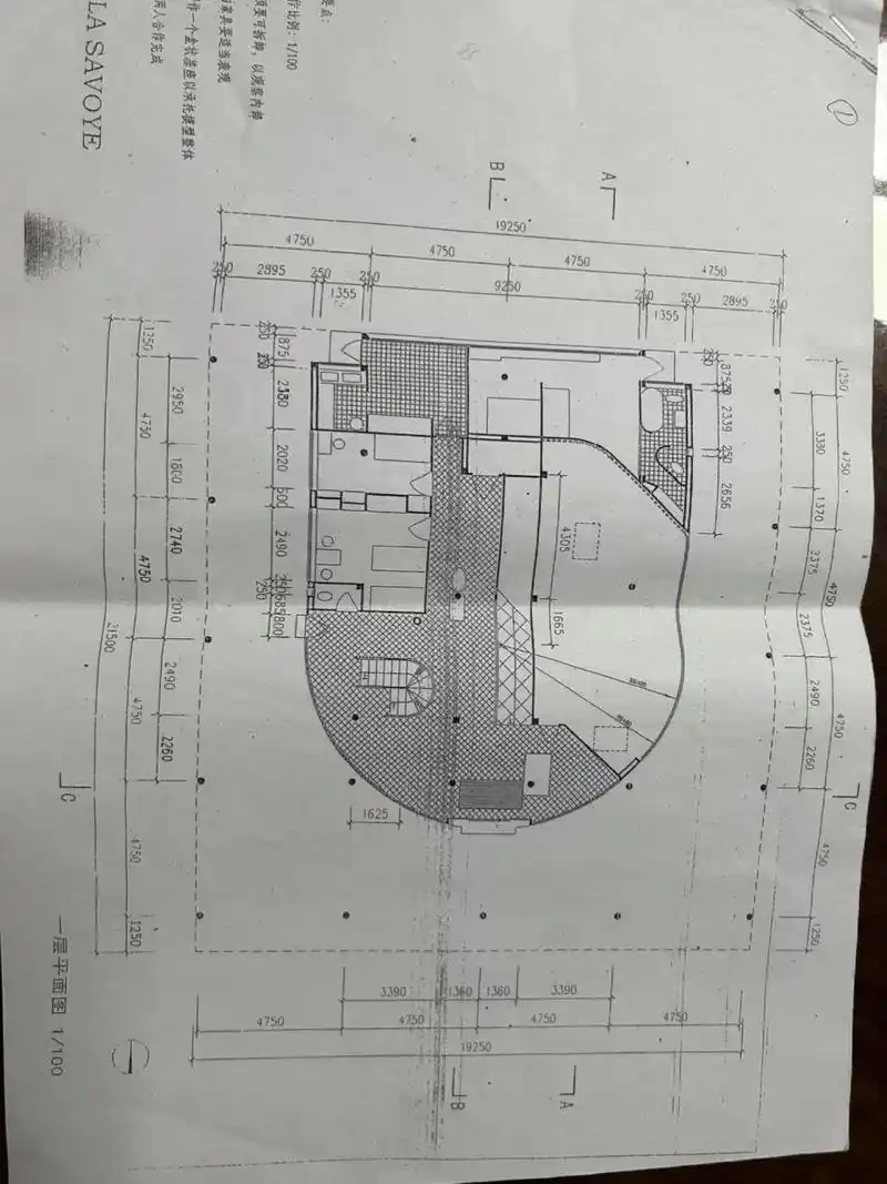 萨伏伊别墅模型图纸(大全)99 萨伏伊别墅模型图纸 一层平面 二层