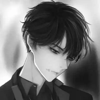 动漫帅哥头像黑白图片