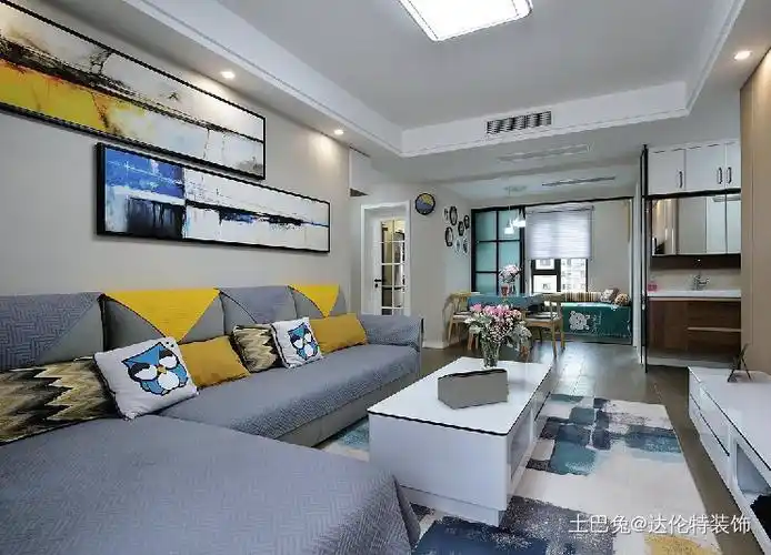 78m简约风两房改三房!客厅现代简约客厅设计图片赏析