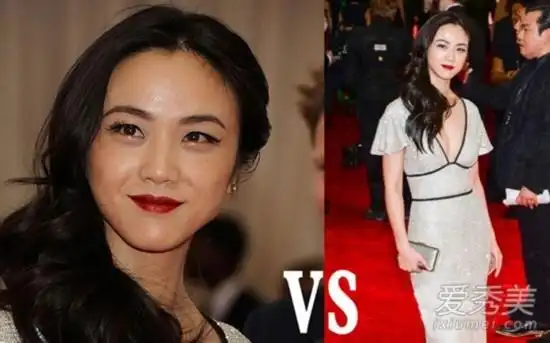 同在met ball红毯上的汤唯,一脸疲惫的样子,眼睛也有点肿肿的.