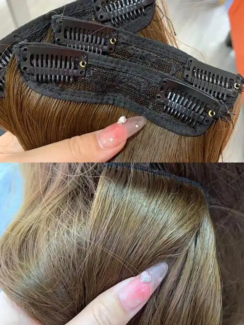 短发女孩假发片试戴即刻拥有大波浪