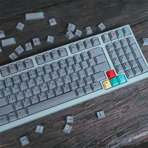 奢狼gmk复刻灰调129键pbt原厂高度全五面热升华机械键盘 浅灰色【图片