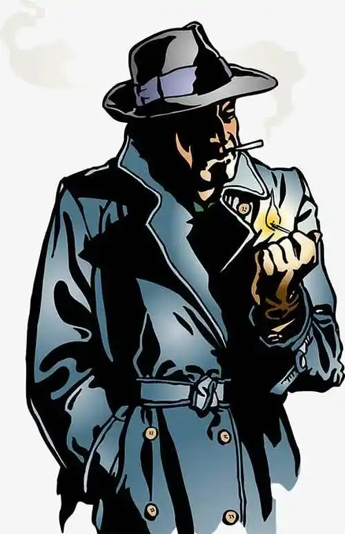 卡通抽烟的男人