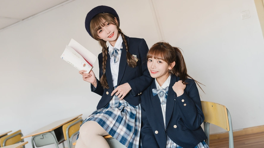 纯情jk姐妹花校园清新写真