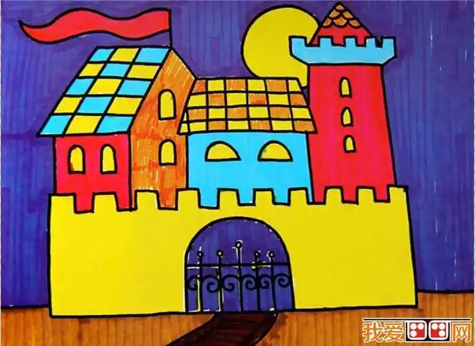 建筑物儿童水彩画作品欣赏