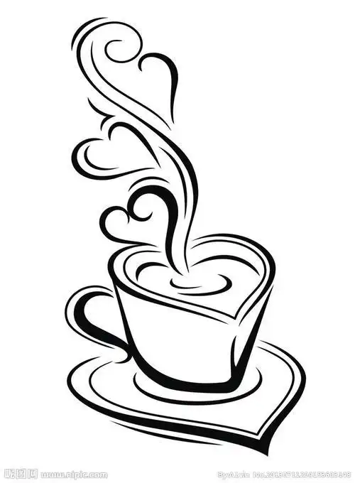 简笔画咖啡杯高清矢量图昵图网 简笔画图片大全-普车都