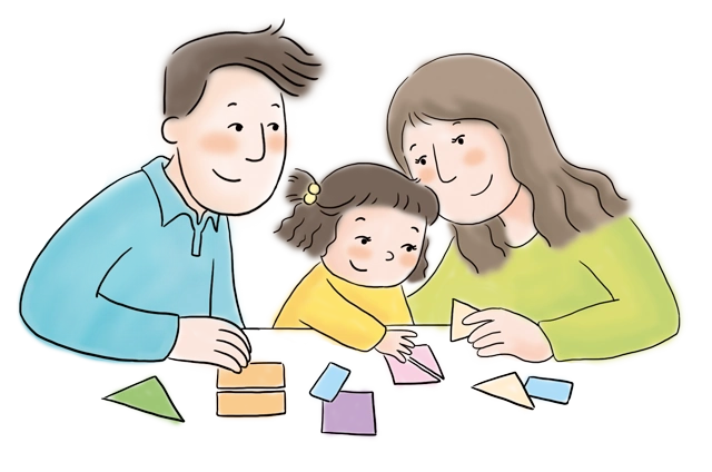 与2-3岁宝宝的亲子游戏:摆图形