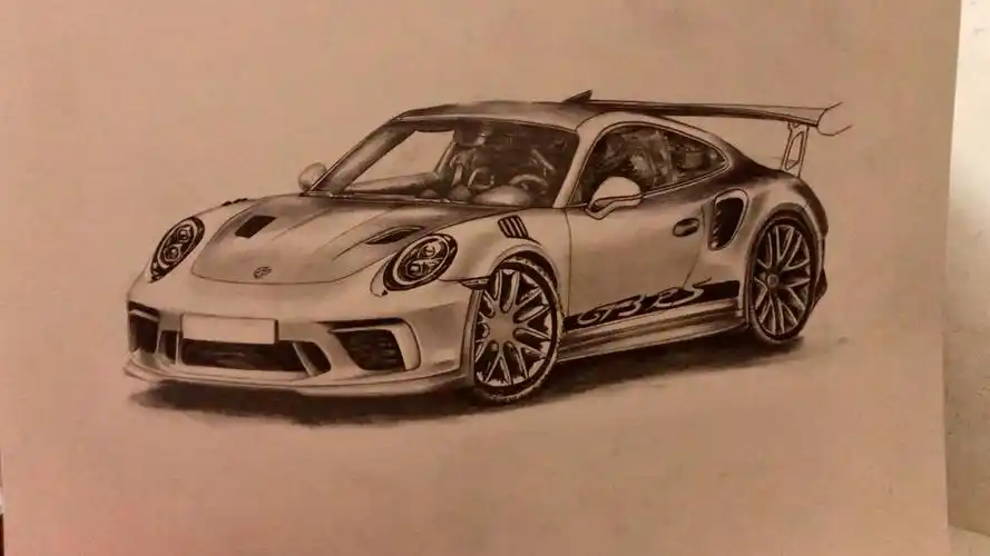 手绘画保时捷911