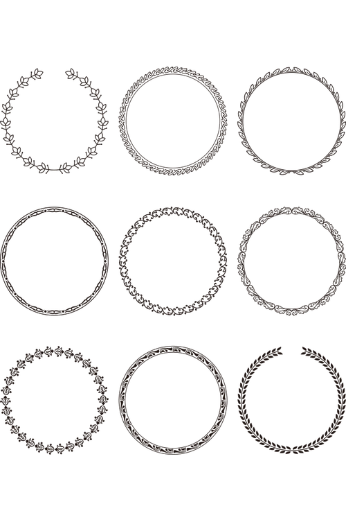 黑色圆形边框素材