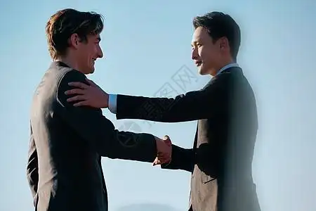 商务人士商业男人商人握手全球企业图片素材