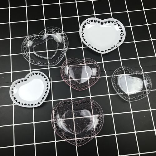 镂空爱心盘蛋糕摆盘纸粘土奶油土食玩迷你心形盘果盘糕点甜点盘