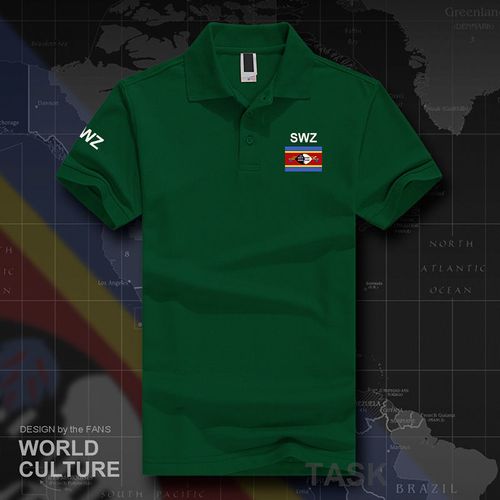 斯威士兰swaziland王国男女运动翻领polo衫民族国家夏短袖t恤足球