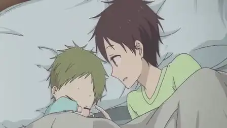 学园奶爸:熟睡的虎太郎,吃着哥哥的手指头,模样简直太萌了-动漫-高清