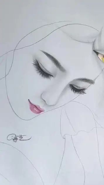 零基础网课学画唯美素描人像 画像接单中  #素描 #人物肖像 #一起学