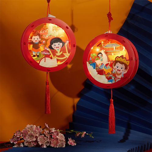 传统手工制作花灯的方法步骤,用卡纸制作灯笼方法-六学艺术手工网