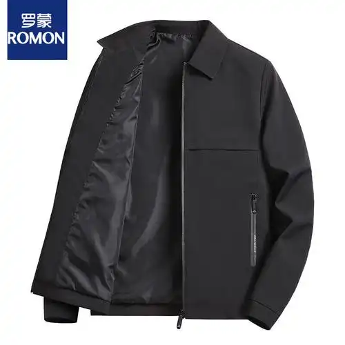 罗蒙2023新款秋冬夹克男士外套男韩版修身中老年休闲棒球服立领