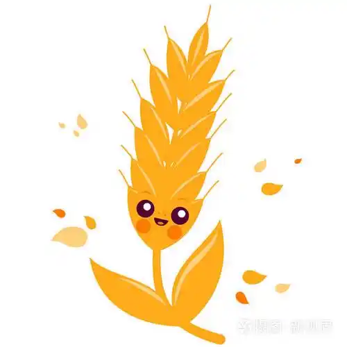 可爱的小麦或大麦角色的矢量插图