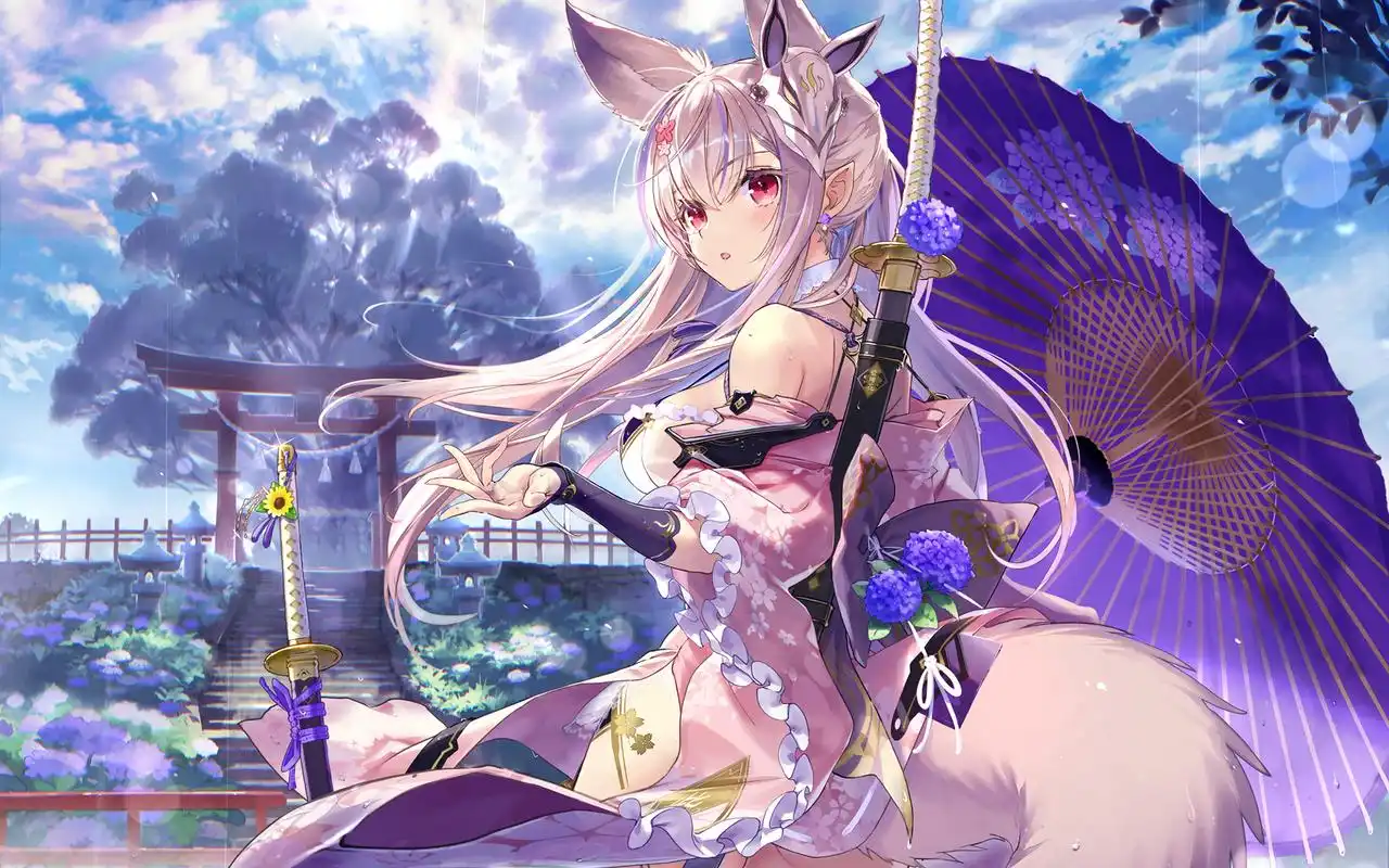 萌系俏皮动漫美女桌面壁纸