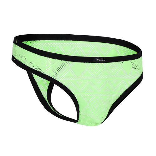 杜米国际男士内裤低腰网纱透明透明性性感情趣丁字裤白色男丁字裤