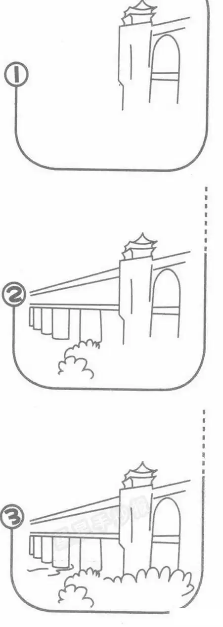 画图片桥怎么画武汉长江大桥怎么画武汉长江大桥简笔画简单又漂亮彩色