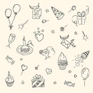 手绘内容生日图片-手绘内容生日素材-手绘内容生日插画-摄图新视界