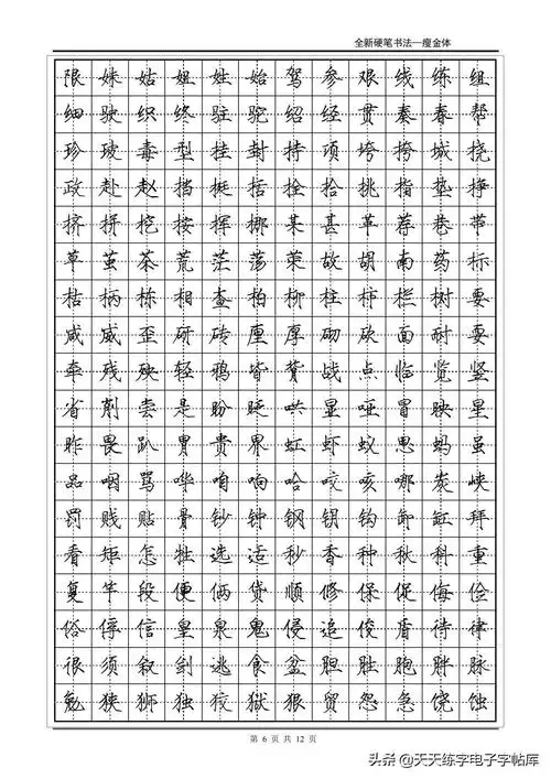 常用2500字瘦金体规范书写,喜欢的练起来
