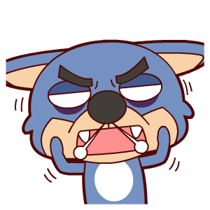 卡通张大嘴蓝色猫咪尖牙gif动图_动态图_表情包下载_soogif