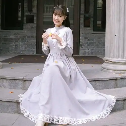 川黛   小步舞曲 原创设计 民国风 少女蕾丝小洋装 复古连衣长裙