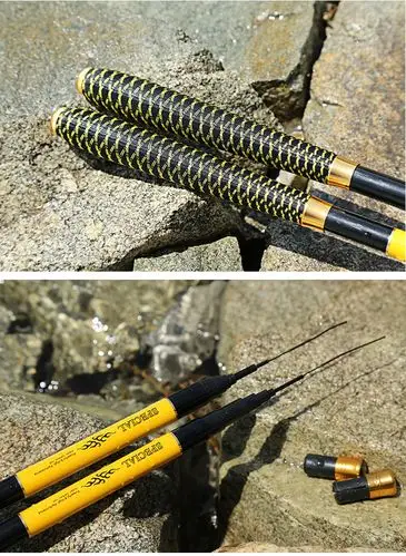 壹品龙纹鲤鱼竿 溪流竿碳素超轻超硬短节手竿钓鱼竿 白色 7.