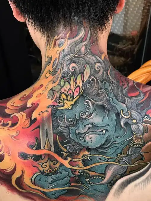 不动明王_纹身图案手稿图片_王焱的纹身作品集