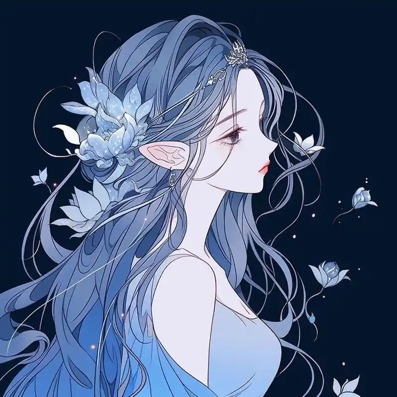 蓝色系头像:眼里有星辰大海,心就有繁花似锦,遇见你,四季如春.