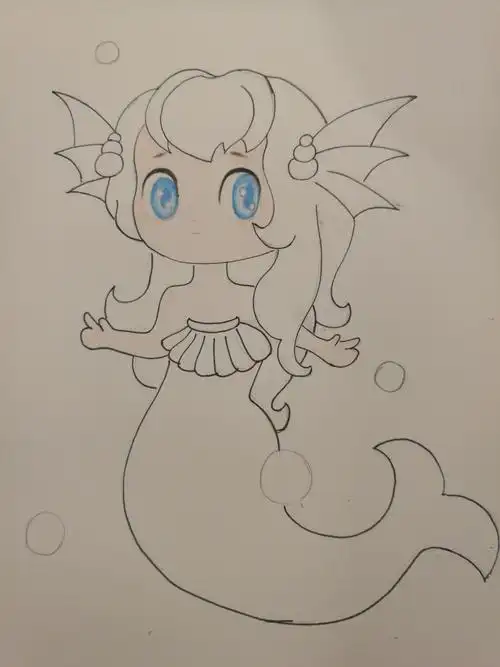 临摹萌萌的小美人鱼 - 简书