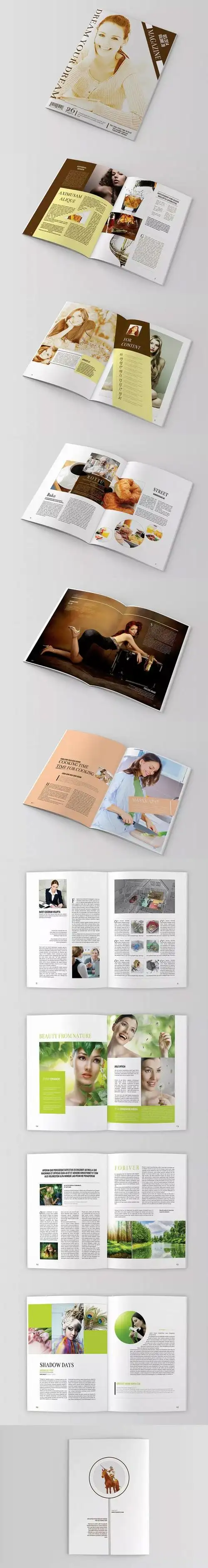 国外企业宣传册杂志排版素材公司形象画册版面id平面版式设计模板