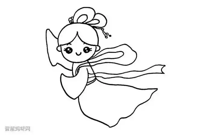 画中秋节嫦娥奔月简笔画彩色画法步骤图解画画原来如此简单简笔画嫦娥