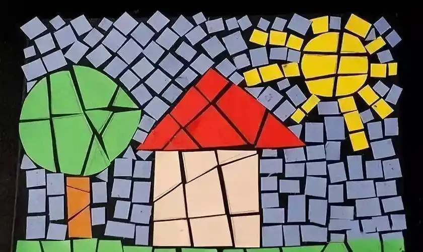 创意撕贴拼贴画