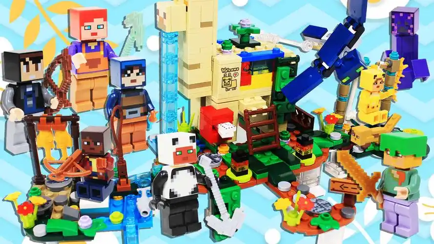 我的世界积木8合体羊驼空中家园 鳕鱼乐园#玩具#积木