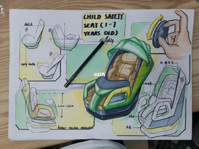 工业设计考研手绘  #工业设计考研  #产品设计  #儿童安全座椅