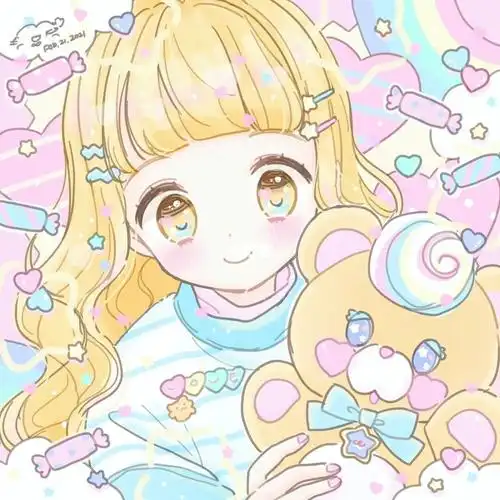 一组糖果女孩头像