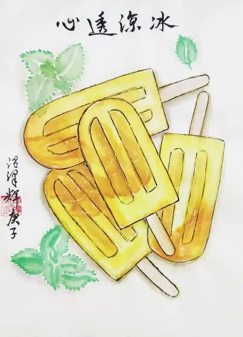 温泽辉水墨画美食系列