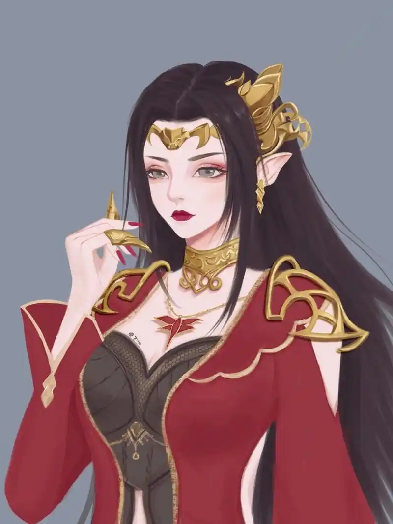 用自己的画风画·美杜莎女王 画了美艳霸气的美杜莎女王!