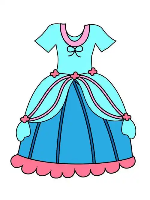 初学者,简单实用儿童画公主裙简笔画简单漂亮的公主裙简笔画教程,可