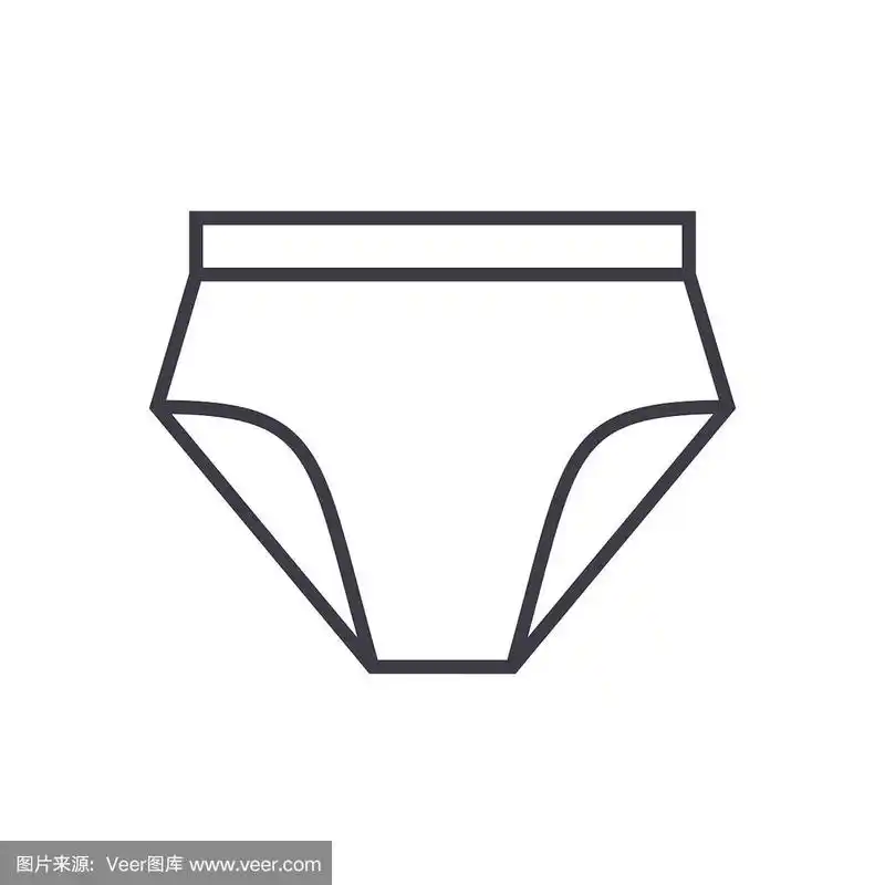 内裤矢量线图标,标志,背景上的插图,可编辑的笔触
