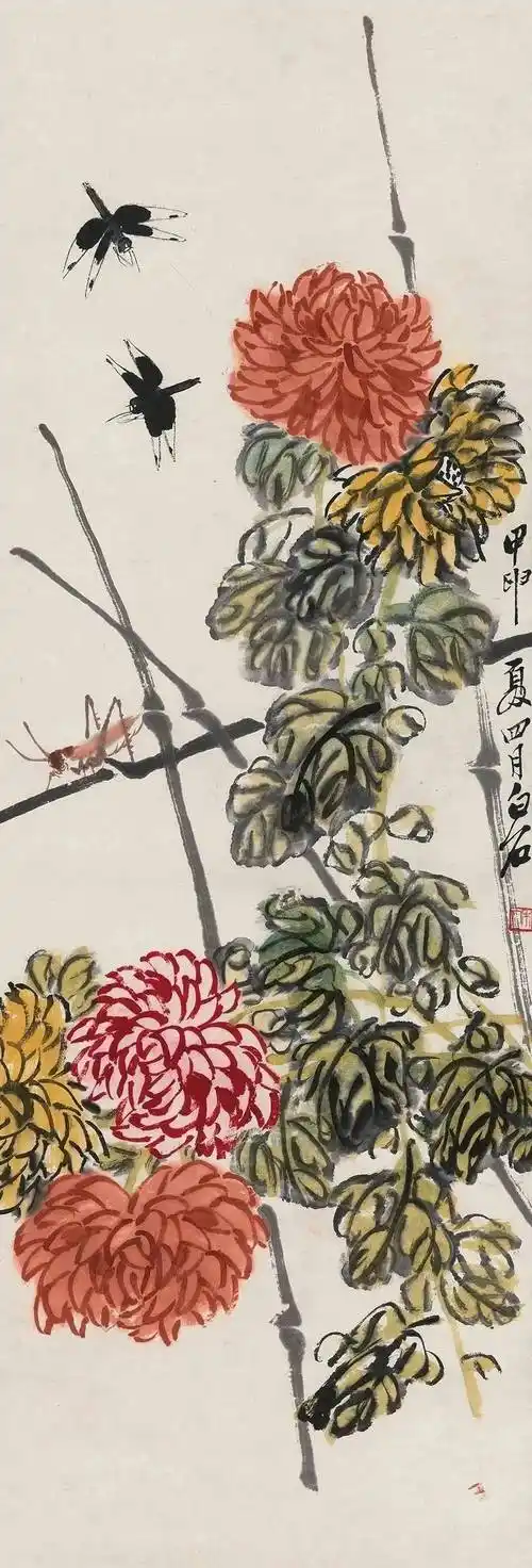 寒露丨赏齐白石的菊花图