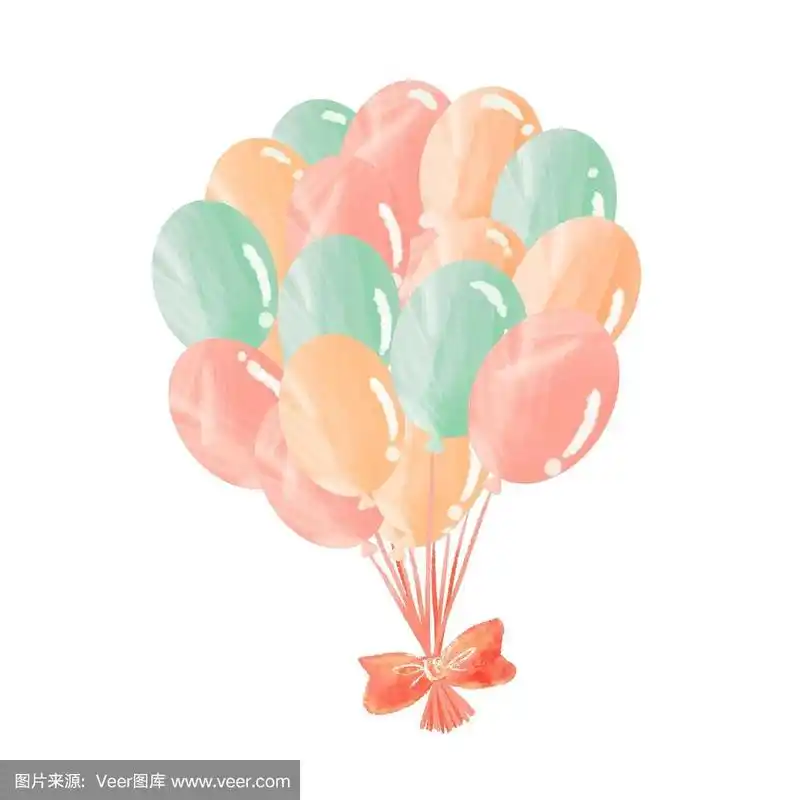 彩色气球插图