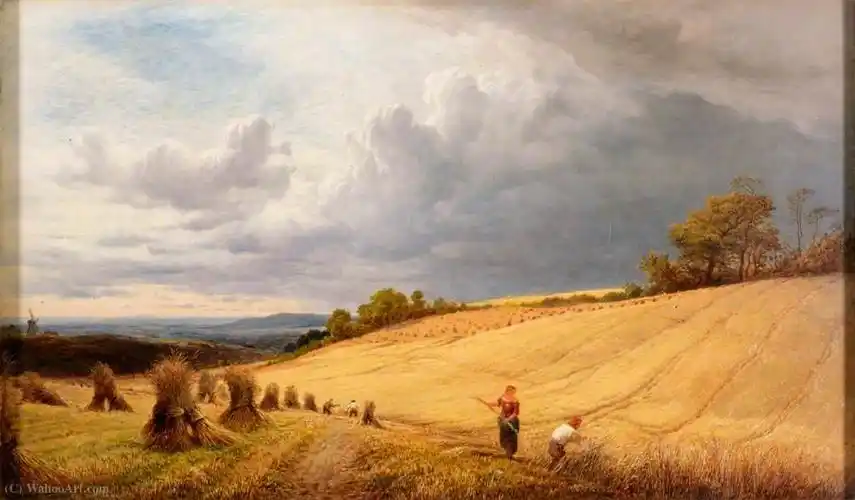 麦田与收割者 通过 alfred walter williams (1824-1905, united king